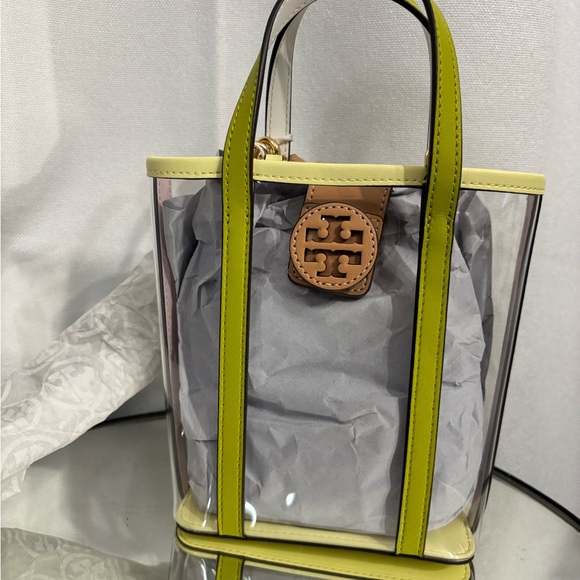 Tory Burch Lime Green Transparent Tote - Picture 1 of 4